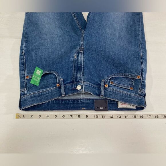 Gap Jeans Women’s 12 Short Blue Denim Mid Rise Slim Fit Raw Hem Vintage Style - Picture 10 of 13